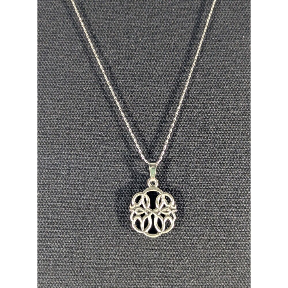 Alex and Ani Silver Filigree Round Pendant Necklace
